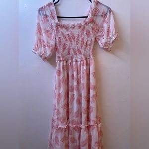 White and Red patterned dress